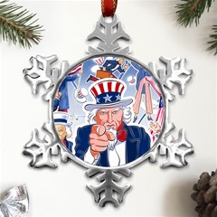 United States Of America Images Independence Day Metal Small Snowflake Ornament by Ket1n9