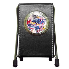 Independence Day United States Of America Pen Holder Desk Clock by Ket1n9