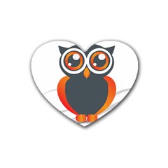 Owl Logo Rubber Coaster (heart) by Ket1n9