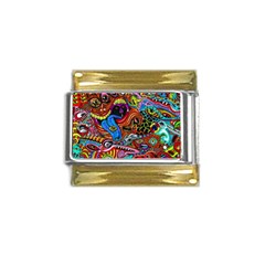 Art Color Dark Detail Monsters Psychedelic Gold Trim Italian Charm (9mm) by Ket1n9