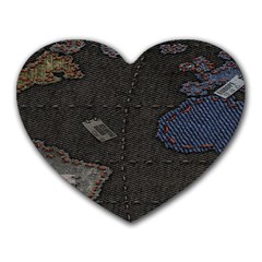 World Map Heart Mousepad by Ket1n9