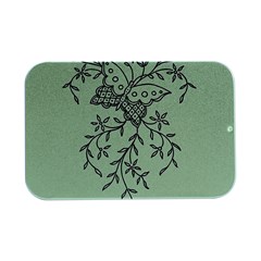 Illustration Of Butterflies And Flowers Ornament On Green Background Open Lid Metal Box (silver)   by Ket1n9