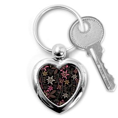 Flower Art Pattern Key Chain (heart)