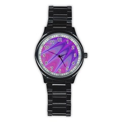 Purple-star-sun-sunshine-fractal Stainless Steel Round Watch by Ket1n9