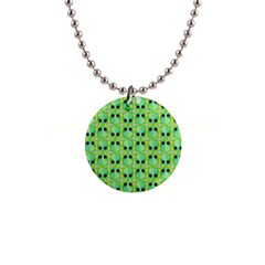 Alien Pattern- 1  Button Necklace