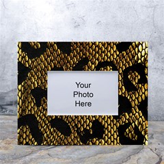 Metallic Snake Skin Pattern White Tabletop Photo Frame 4 x6  by Ket1n9