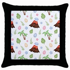 Cute-palm-volcano-seamless-pattern Throw Pillow Case (black) by Ket1n9