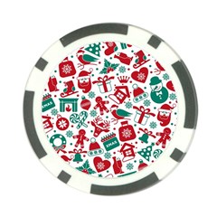 Background Vector Texture Christmas Winter Pattern Seamless Poker Chip Card Guard (10 Pack)