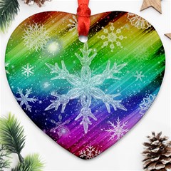 Christmas-snowflake-background Ornament (heart)