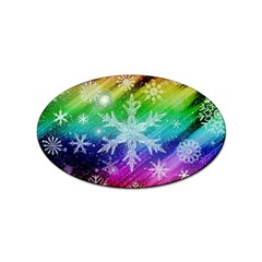 Christmas-snowflake-background Sticker Oval (100 Pack) by Grandong