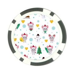 Christmas-seamless-pattern-with-cute-kawaii-mouse Poker Chip Card Guard (10 Pack)