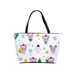 Christmas-seamless-pattern-with-cute-kawaii-mouse Classic Shoulder Handbag by Grandong