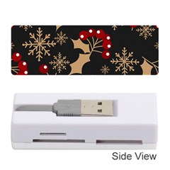 Christmas-pattern-with-snowflakes-berries Memory Card Reader (stick) by Grandong