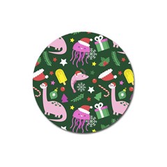 Colorful-funny-christmas-pattern   --- Magnet 3  (round) by Grandong