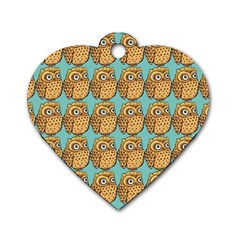 Owl Dreamcatcher Dog Tag Heart (two Sides) by Grandong