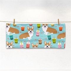 Welsh Corgi Boba Tea Bubble Cute Kawaii Dog Breed Hand Towel by Grandong