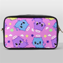 Seamless Pattern With Cute Kawaii Kittens Toiletries Bag (one Side) by Grandong