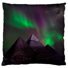 Fantasy Pyramid Mystic Space Aurora Large Cushion Case (two Sides) by Grandong