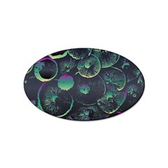 Psychedelic Mushrooms Background Sticker Oval (10 Pack)