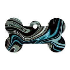 Abstract Waves Background Wallpaper Dog Tag Bone (two Sides) by Ravend