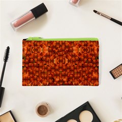 Floral Time In Peace And Love Cosmetic Bag (xs) by pepitasart