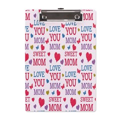 Love Mom Happy Mothers Day I Love Mom Graphic A5 Acrylic Clipboard