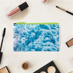 Blue Ocean Wave Texture Cosmetic Bag (xs) by Jack14