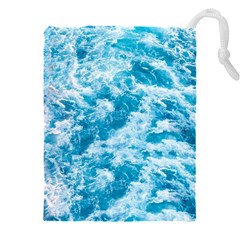 Blue Ocean Wave Texture Drawstring Pouch (5xl) by Jack14