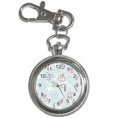 Winter Pattern Background Element Key Chain Watches by Pakjumat