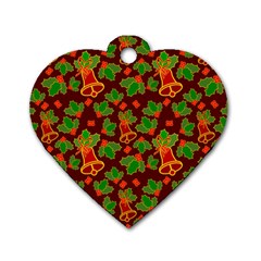 Christmas Wrapping Paper Dog Tag Heart (one Side)