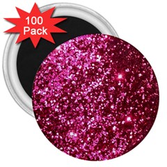 Pink Glitter 3  Magnets (100 Pack) by Amaryn4rt