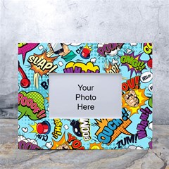 Comic Elements Colorful Seamless Pattern White Tabletop Photo Frame 4 x6  by Amaryn4rt