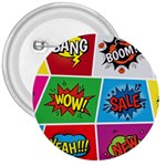 Pop Art Comic Vector Speech Cartoon Bubbles Popart Style With Humor Text Boom Bang Bubbling Expressi 3  Buttons Front