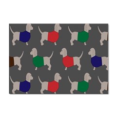 Cute Dachshund Dogs Wearing Jumpers Wallpaper Pattern Background Sticker A4 (10 Pack) by Amaryn4rt