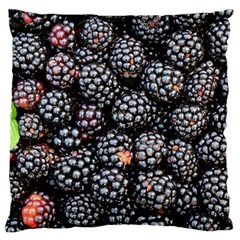 Blackberries-background-black-dark Large Premium Plush Fleece Cushion Case (two Sides)