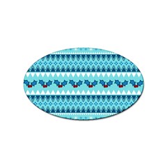 Blue Christmas Vintage Ethnic Seamless Pattern Sticker Oval (100 Pack) by Amaryn4rt