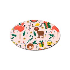 Colorful-funny-christmas-pattern Merry Xmas Sticker Oval (100 Pack) by Amaryn4rt