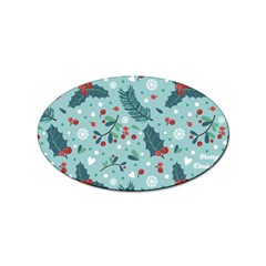 Seamless-pattern-with-berries-leaves Sticker Oval (100 Pack) by Amaryn4rt