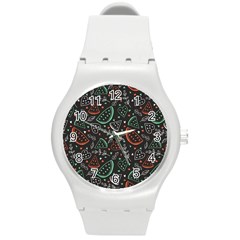 Seamless-vector-pattern-with-watermelons-mint -- Round Plastic Sport Watch (m) by Amaryn4rt