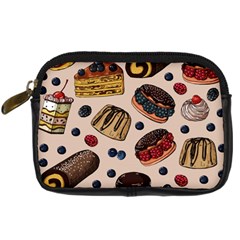Seamless-pattern-with-sweet-cakes-berries Digital Camera Leather Case by Amaryn4rt