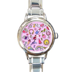 Fashion-patch-set Round Italian Charm Watch by Amaryn4rt