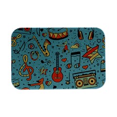 Seamless-pattern-musical-instruments-notes-headphones-player Open Lid Metal Box (silver)  