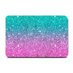 Pink And Turquoise Glitter Small Doormat by Sarkoni