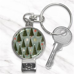 Christmas Trees Pattern Wallpaper Nail Clippers Key Chain by Pakjumat