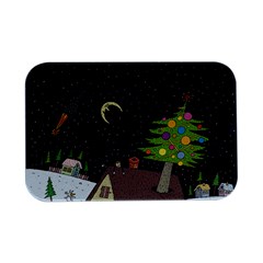 House Tree Man Moon Night Stars Open Lid Metal Box (silver)  