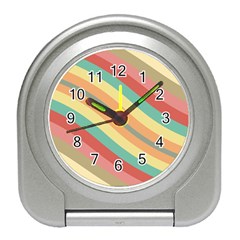 Pattern Design Abstract Pastels Travel Alarm Clock by Pakjumat