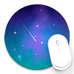 Stars Sky Cosmos Galaxy Round Mousepad by Pakjumat