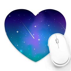 Stars Sky Cosmos Galaxy Heart Mousepad by Pakjumat