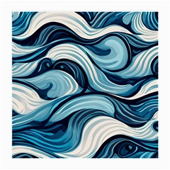 Pattern Ocean Waves Arctic Ocean Blue Nature Sea Medium Glasses Cloth by Pakjumat