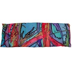 Hippie Peace Sign Psychedelic Trippy Body Pillow Case Dakimakura (two Sides) by Modalart